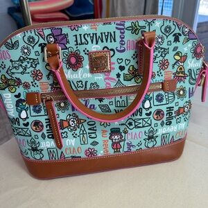 Disney Multicolor Graphic Satchel with Brown Accents.   Price is firm